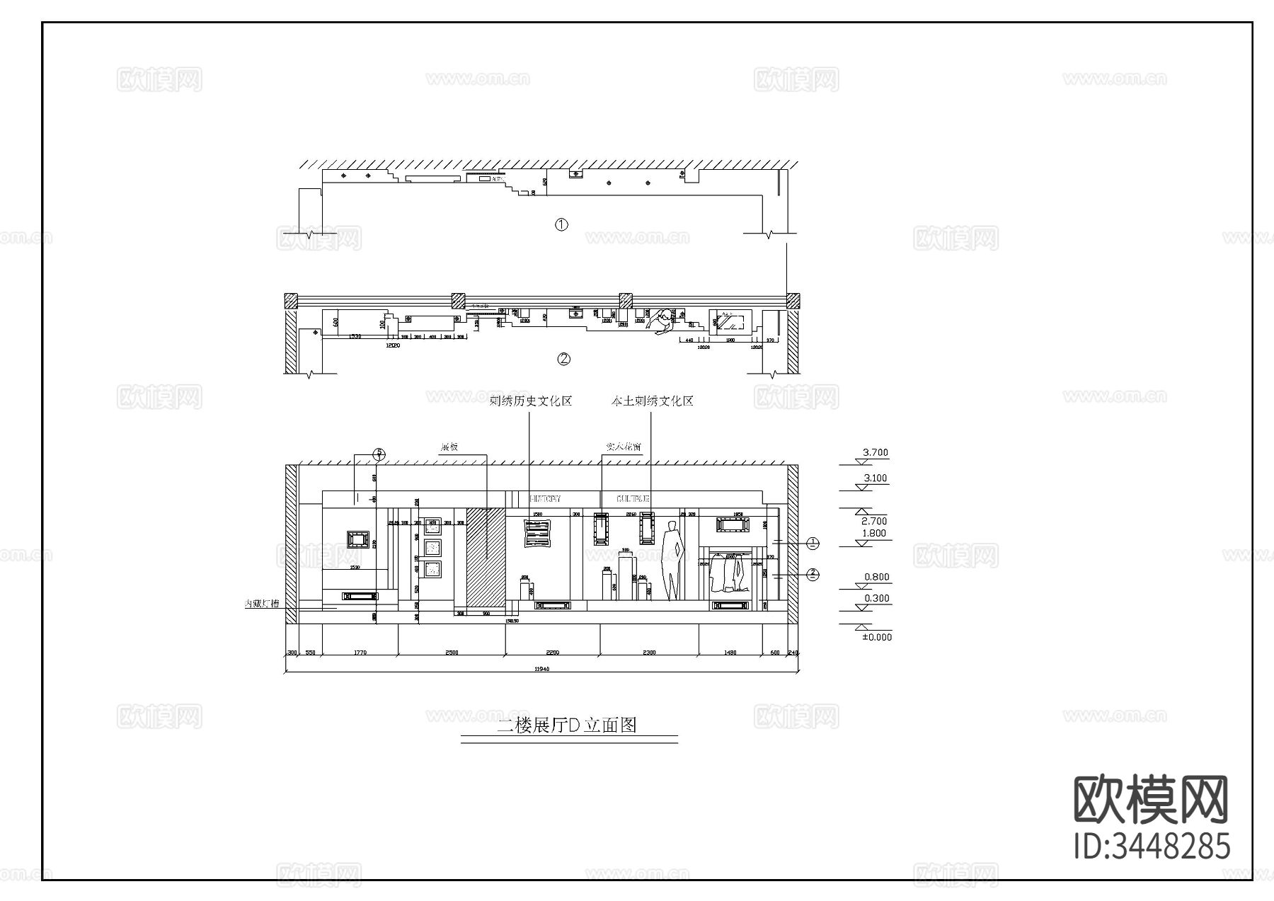 一套展示厅室内设计装修图cad施工图下载（渲染图5）