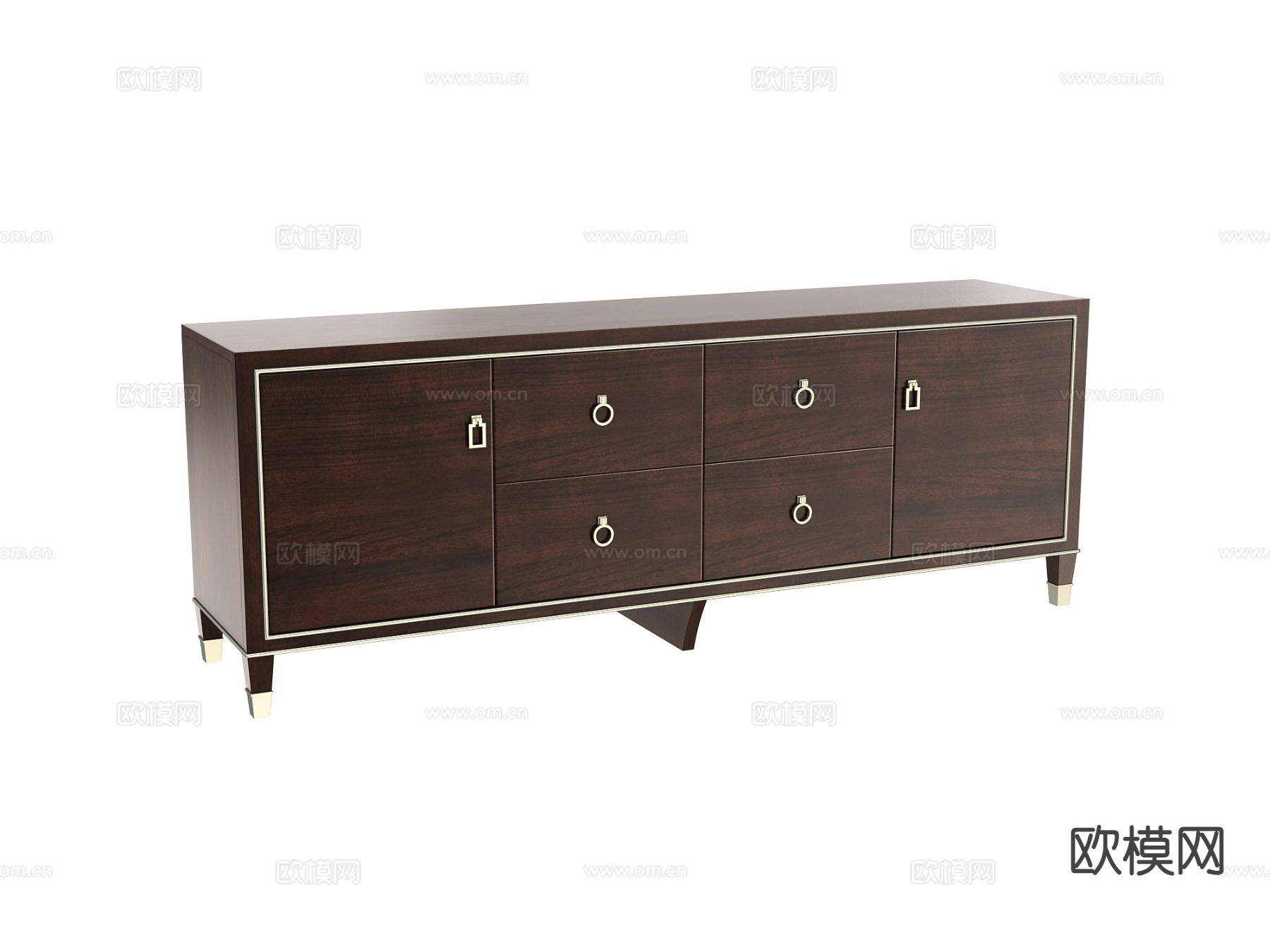 新中式电视柜3d模型下载