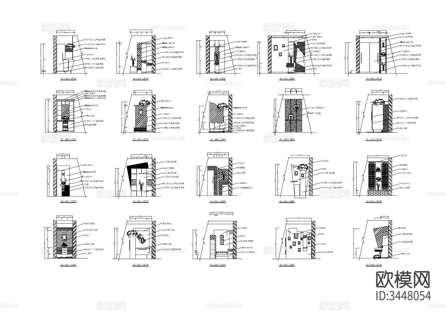 玄关衣帽柜cad图库下载
