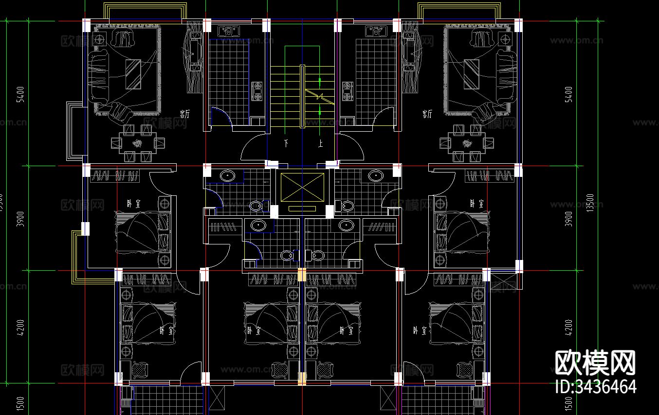 住宅新区CAD施工图下载（渲染图4）