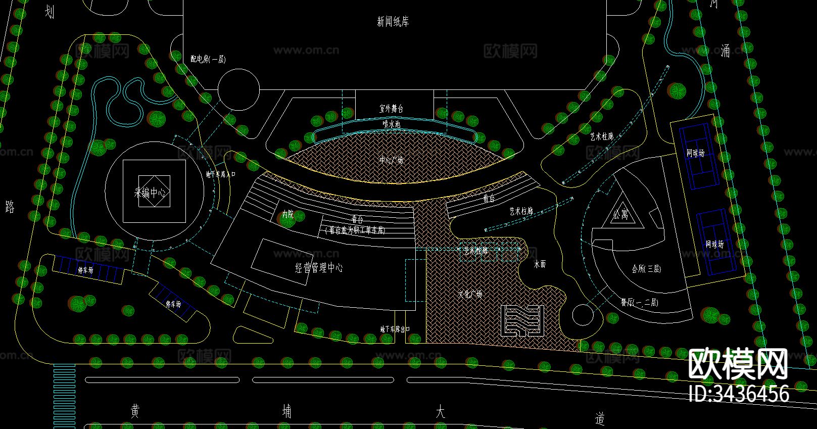 羊城晚报CAD规划图下载（渲染图1）