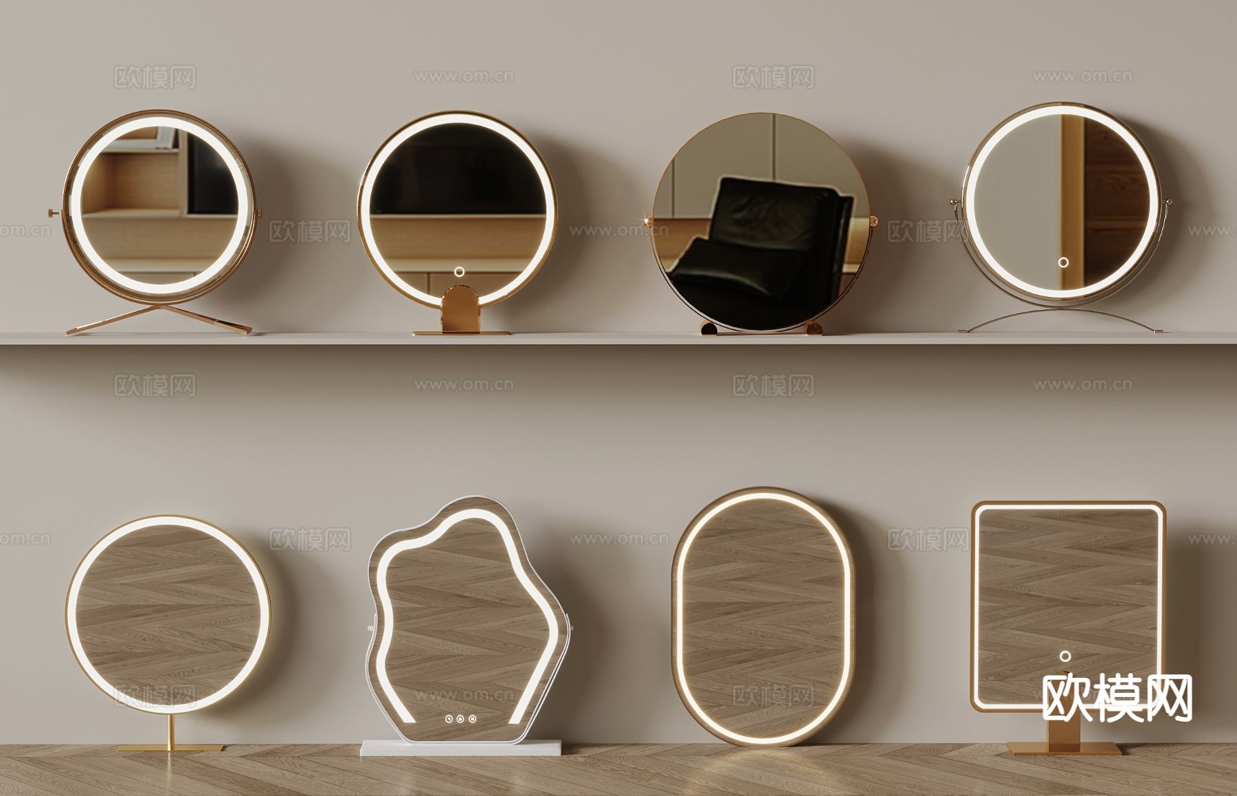 镜子 梳妆镜su模型下载（渲染图2）