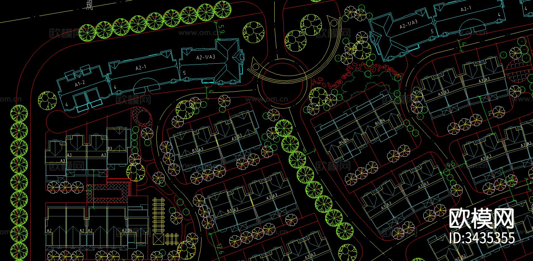 高档住宅CAD平面图下载（渲染图2）