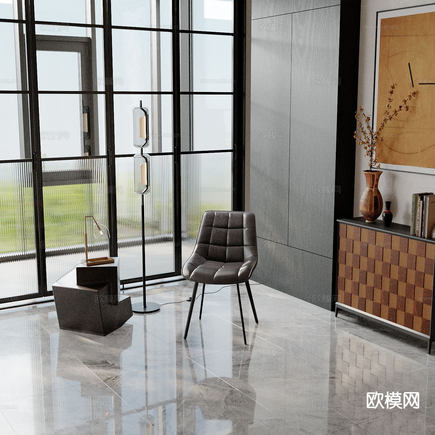 意式椅子 休闲椅3d模型下载