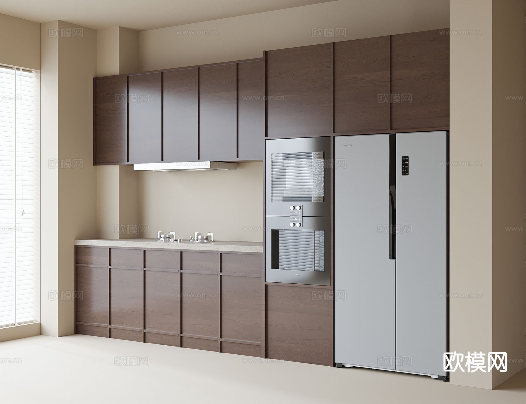 中古风橱柜 餐边柜3d模型下载