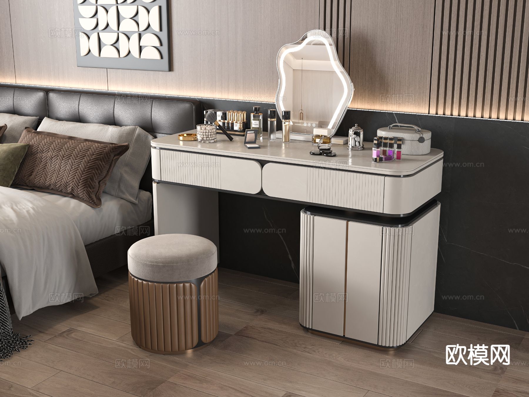 现代梳妆台3d模型下载