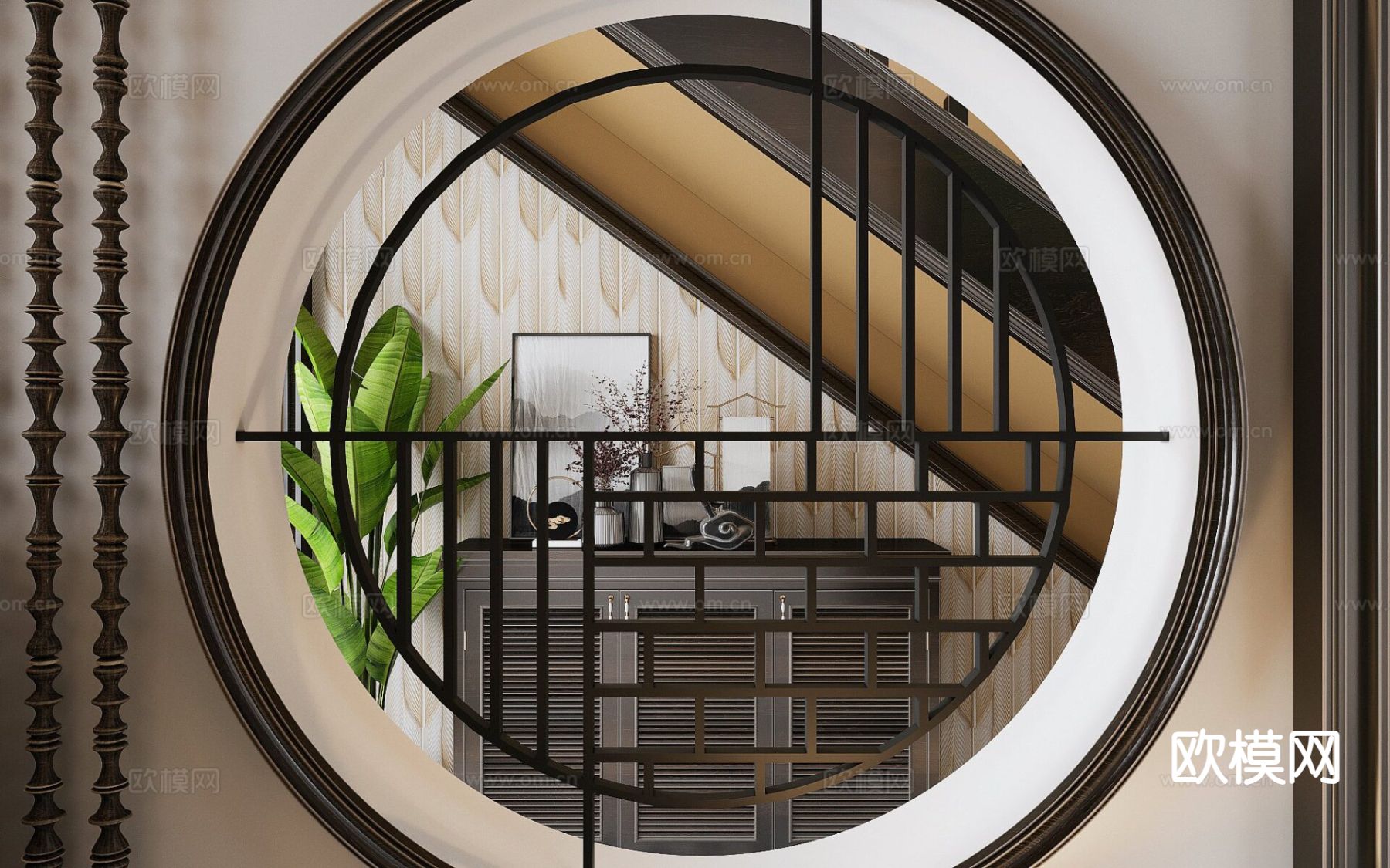 东南亚客餐厅3d模型下载（渲染图6）