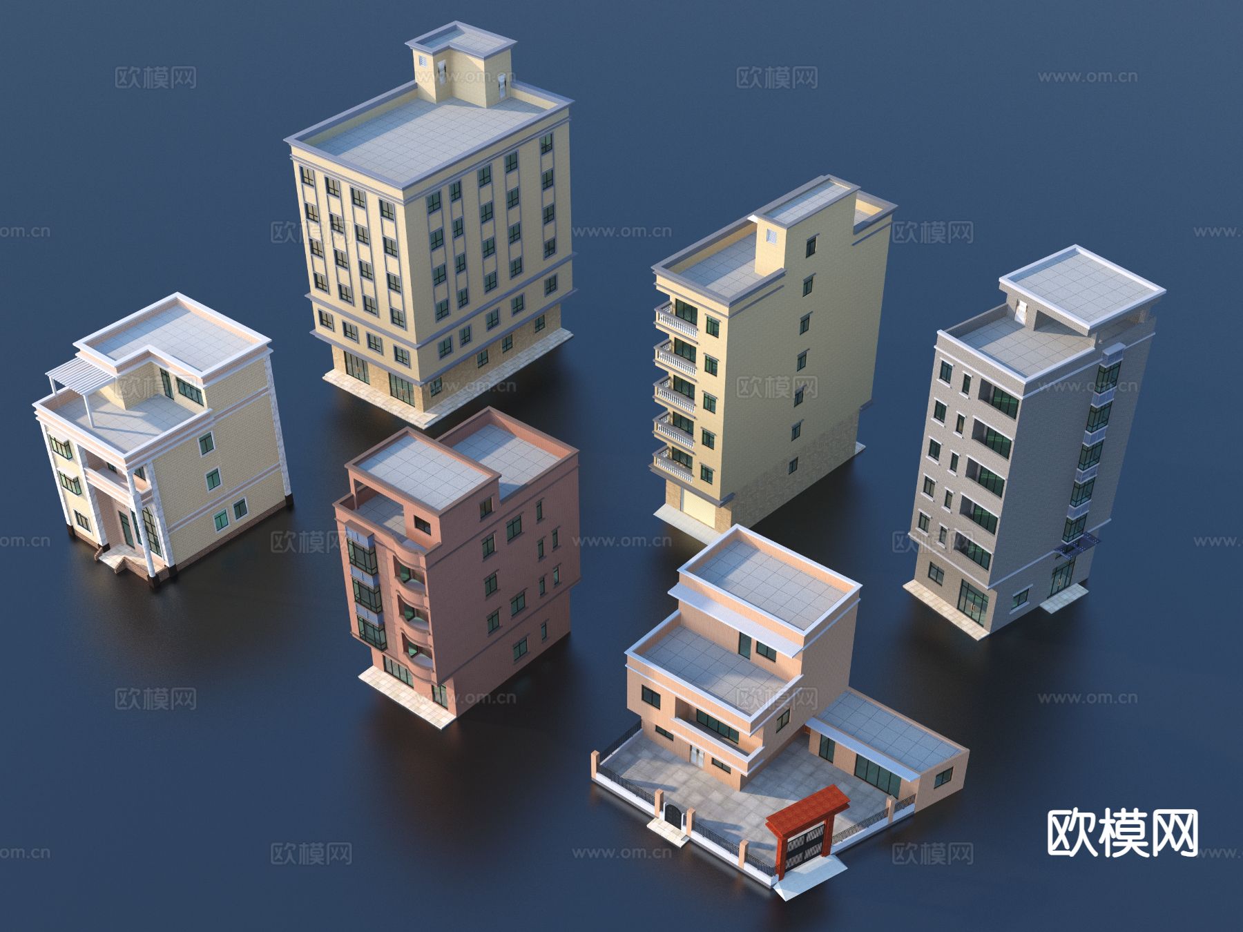 私宅楼 高层住宅楼 单体建筑3d模型下载