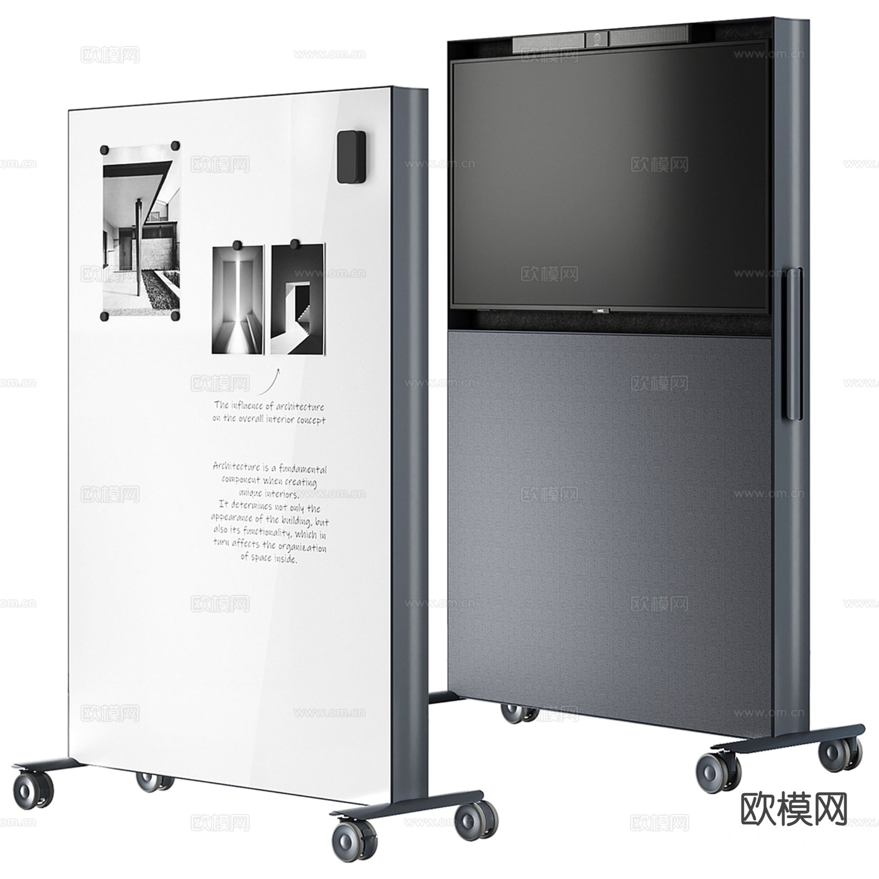 Abstracta 办公白板 便签板 多功能板3d模型下载（渲染图1）