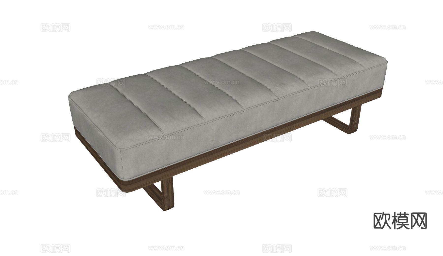 现代床尾凳su模型下载（渲染图1）
