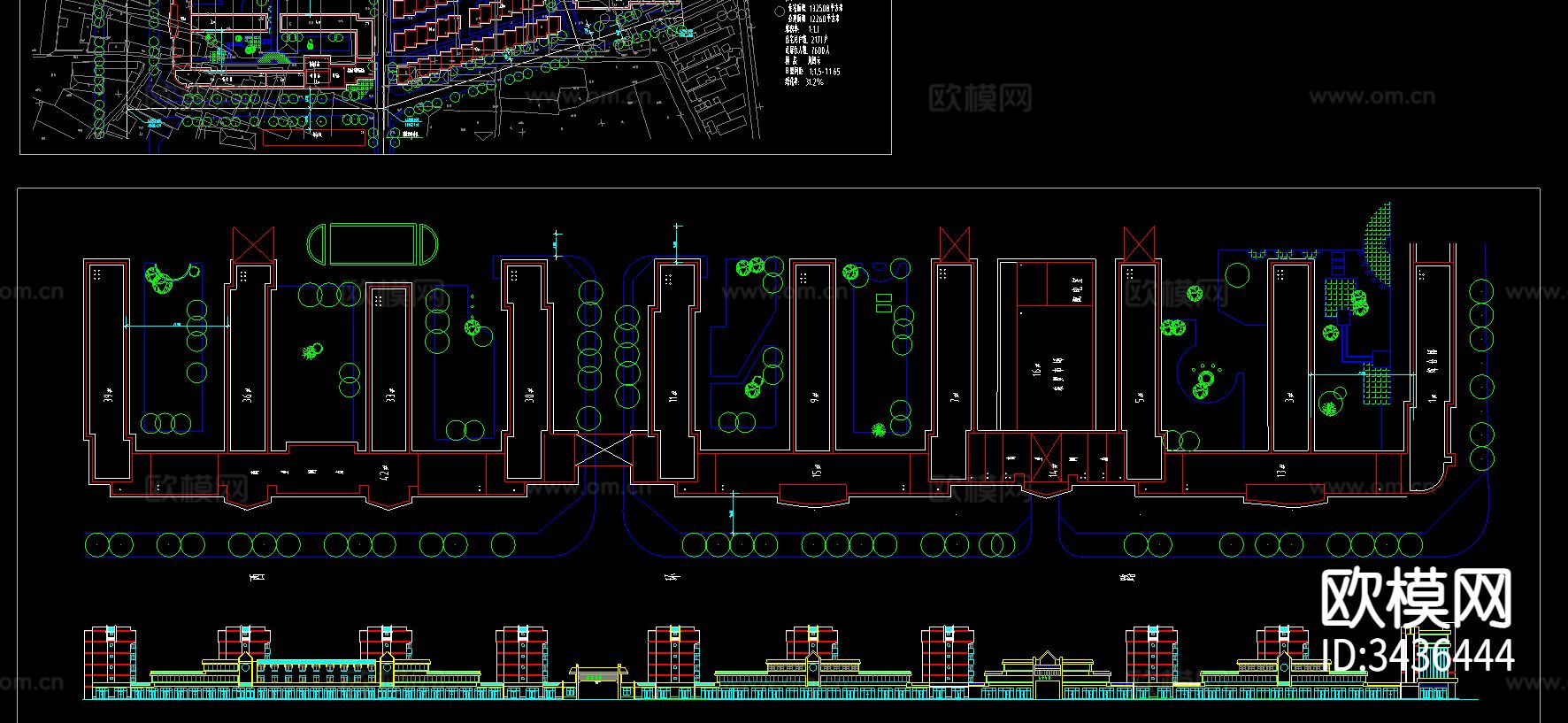 新苑小区CAD施工图下载（渲染图3）