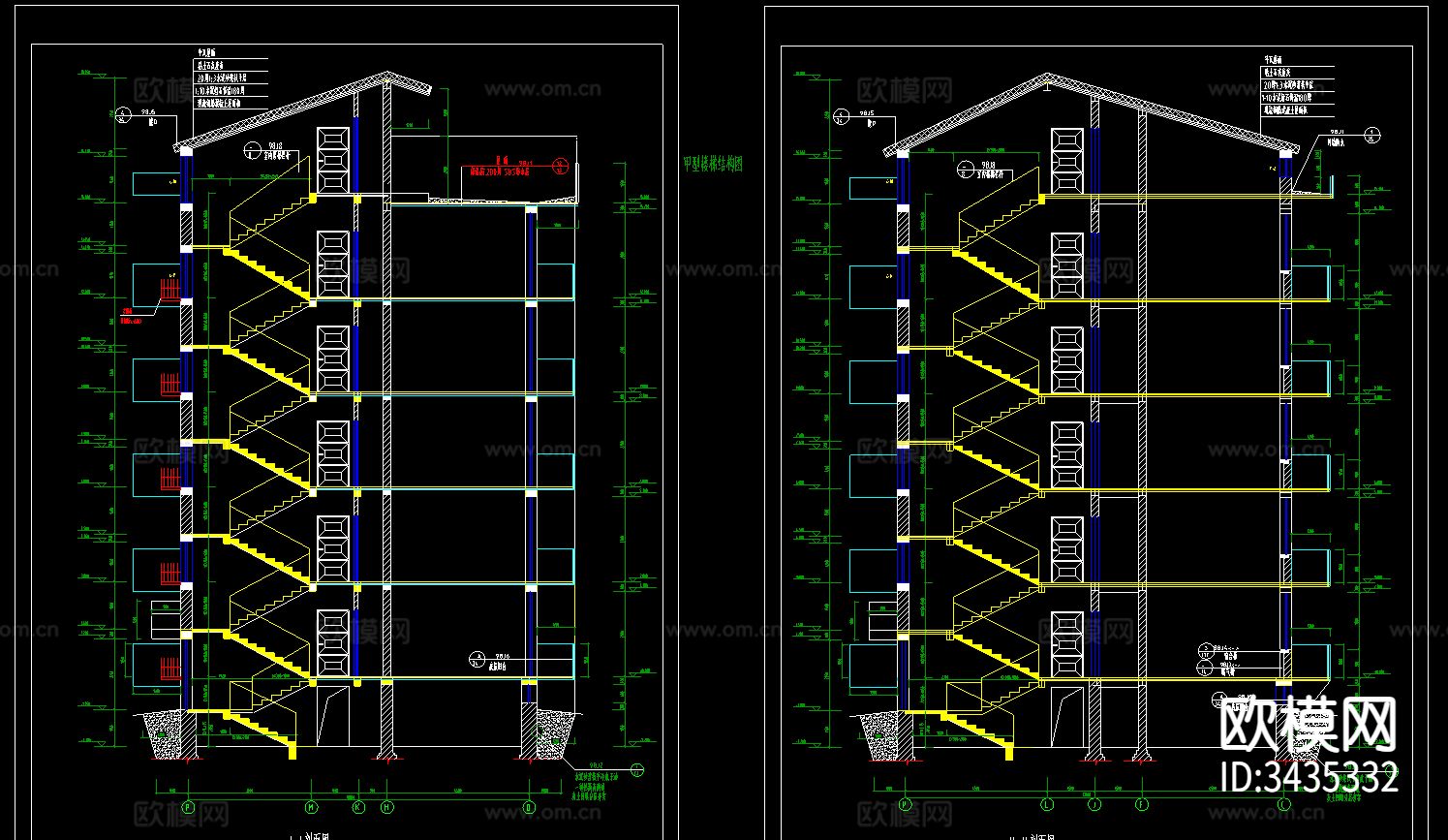 多层住宅CAD施工图下载（渲染图5）