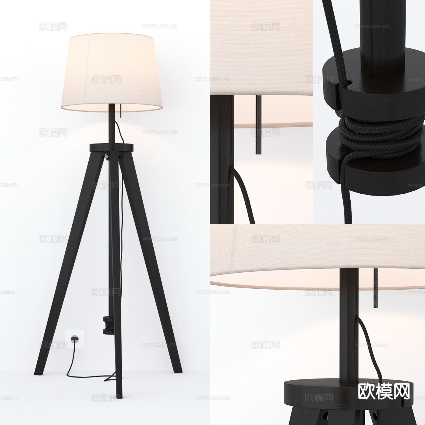 落地灯 室内灯 卧室灯3d模型下载（渲染图1）