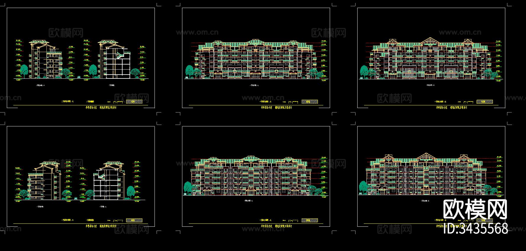 多层住宅CAD施工图下载（渲染图4）