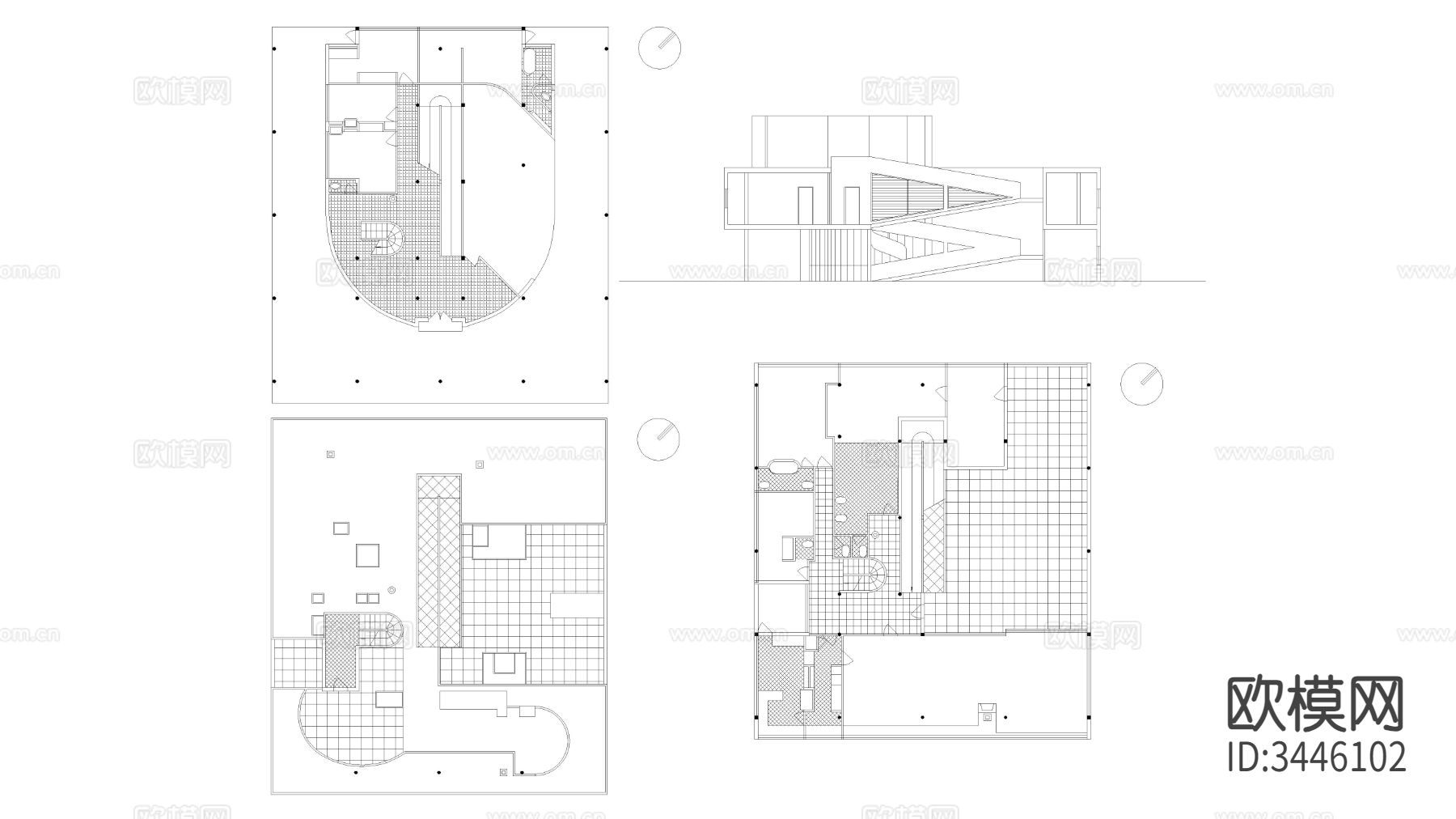豪华别墅建筑项目cad大样图下载