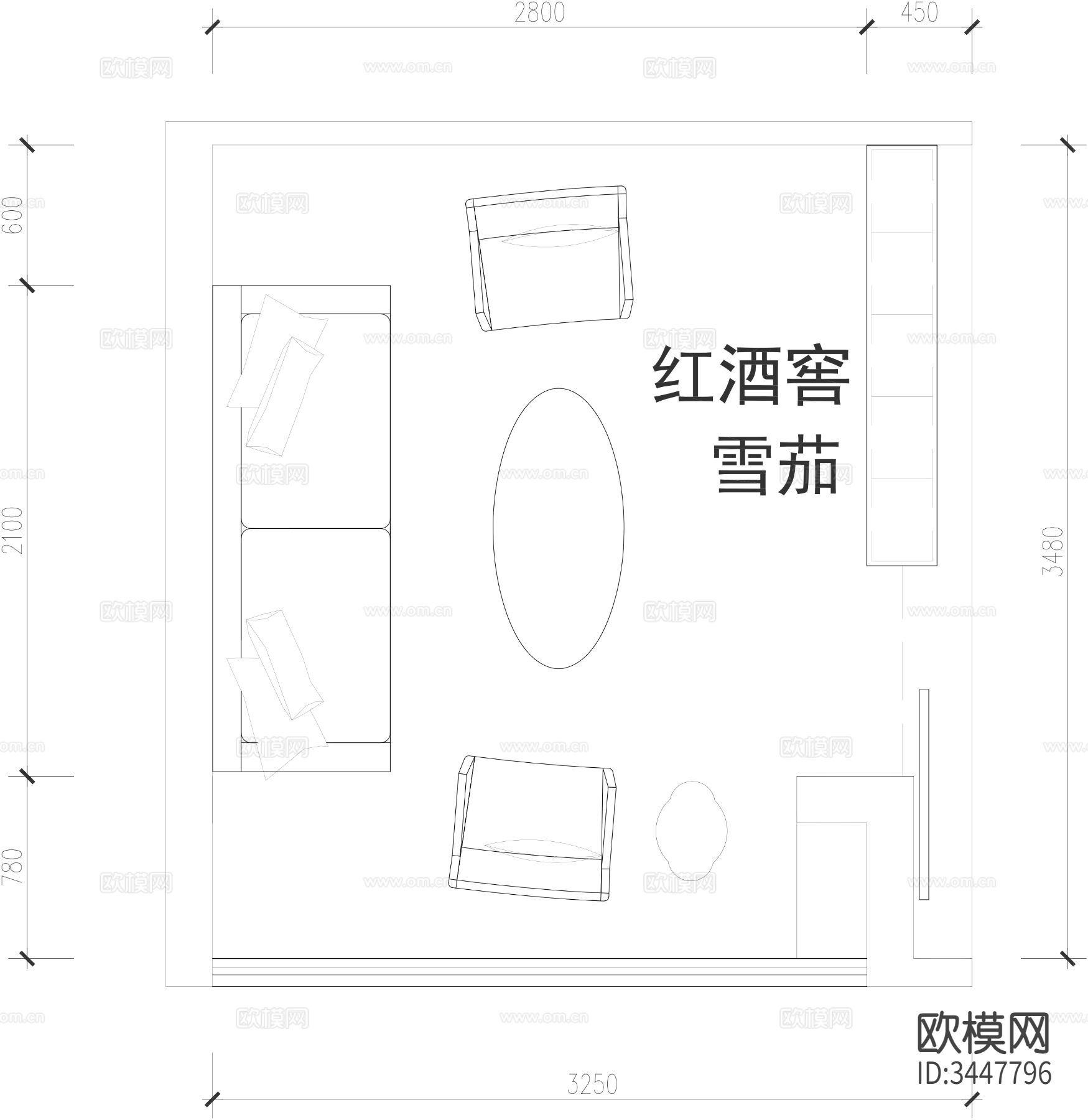 红酒窖雪茄cad施工图下载（渲染图2）