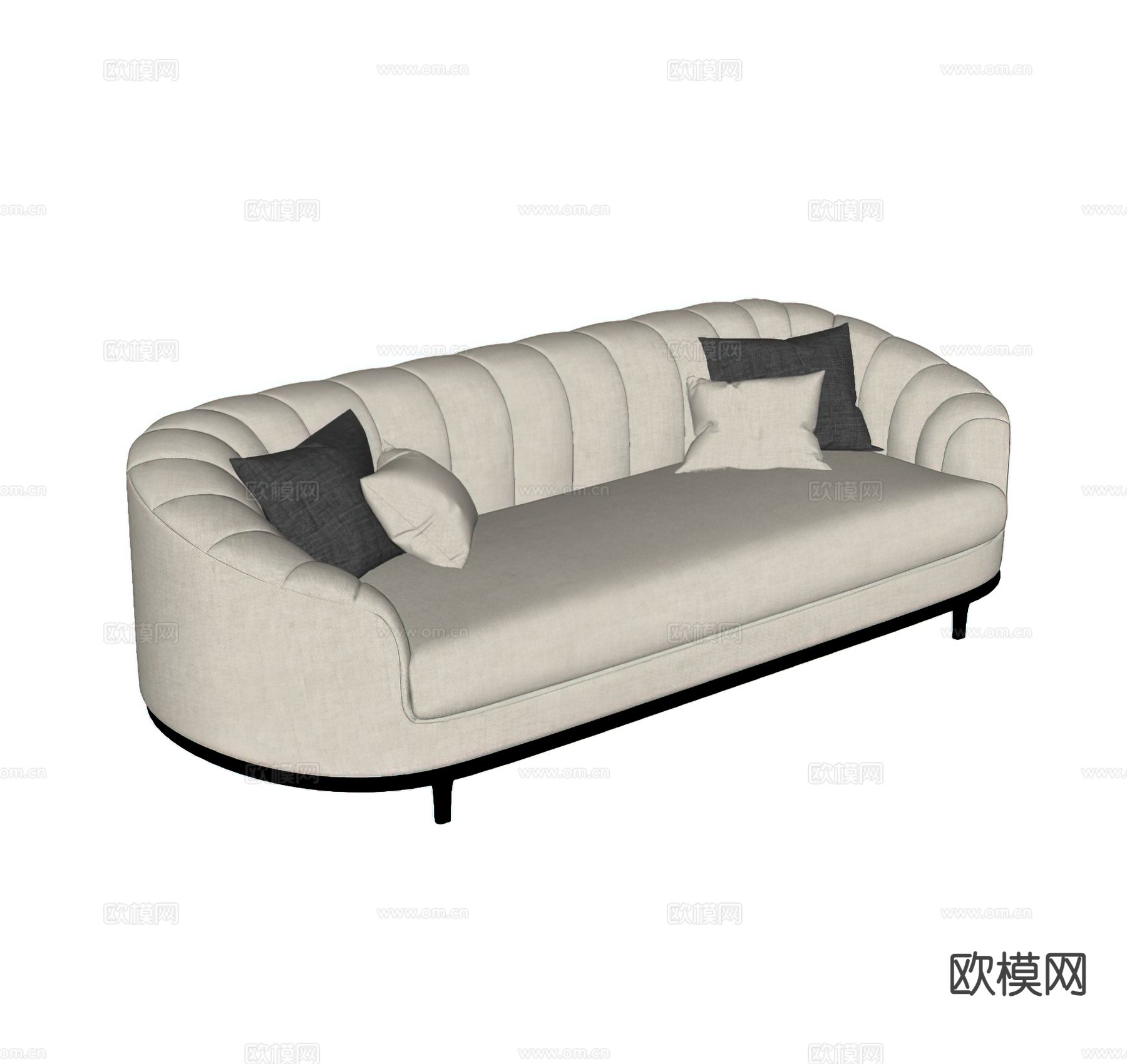 现代双人沙发su模型下载（渲染图1）