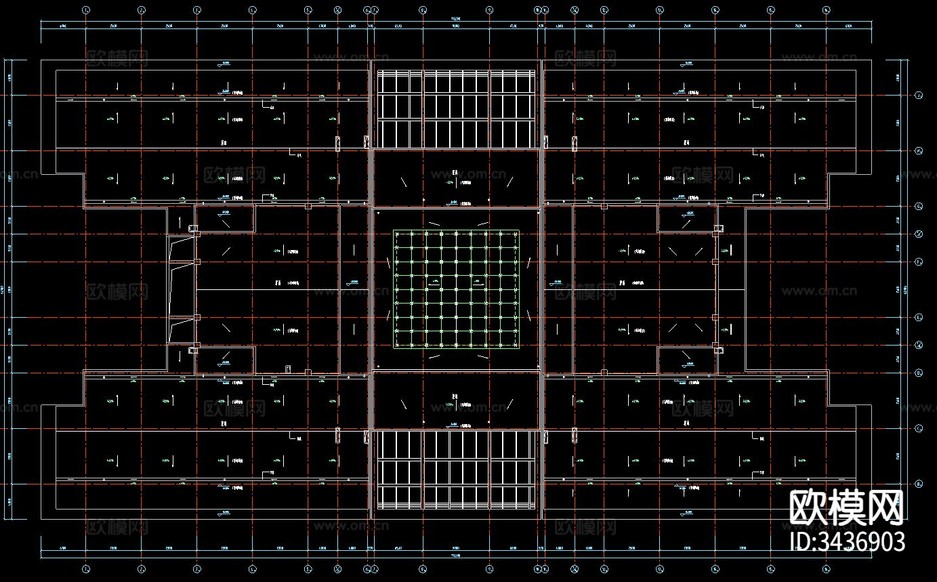大學(xué)建筑CAD施工圖下載(渲染圖3)