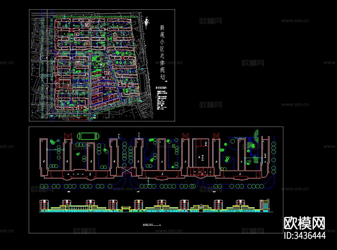新苑小区CAD施工图下载（渲染图5）