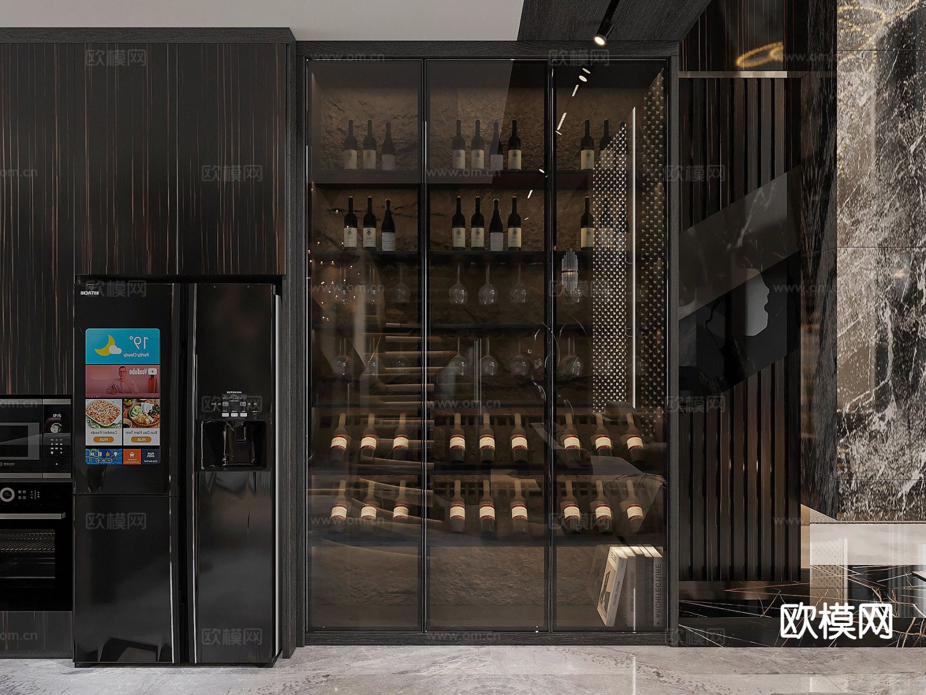 别墅客厅 别墅中空3d模型下载（渲染图2）