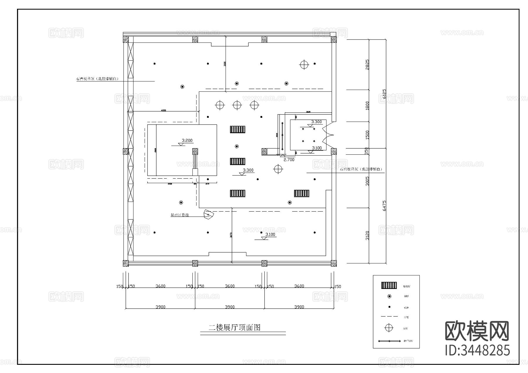 一套展示厅室内设计装修图cad施工图下载（渲染图6）