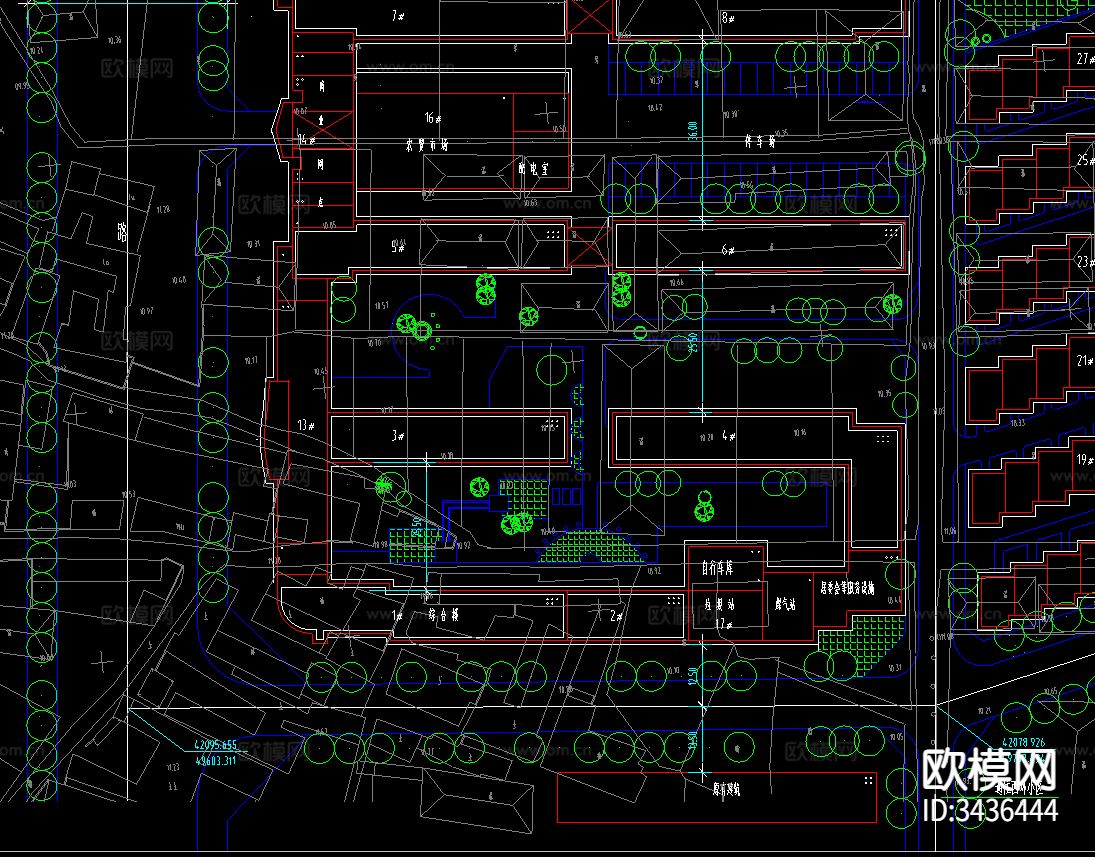 新苑小区CAD施工图下载（渲染图4）