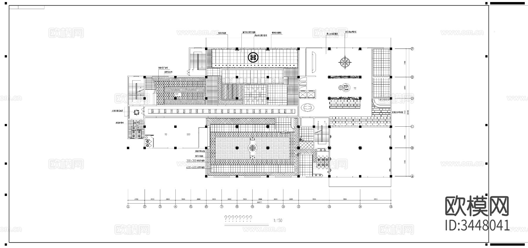 星级宾馆装修图cad施工图下载（渲染图1）
