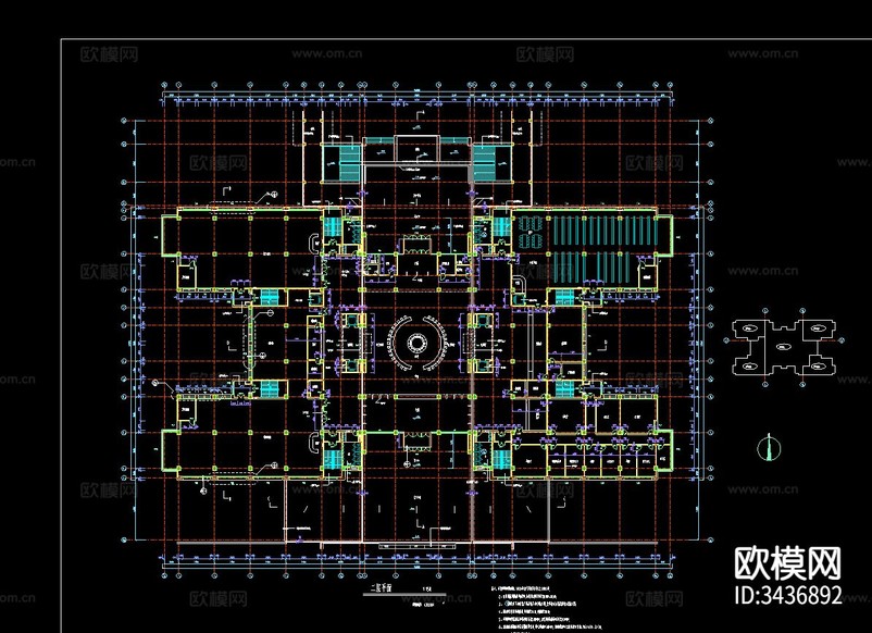 大學(xué)建筑CAD施工圖下載(渲染圖5)