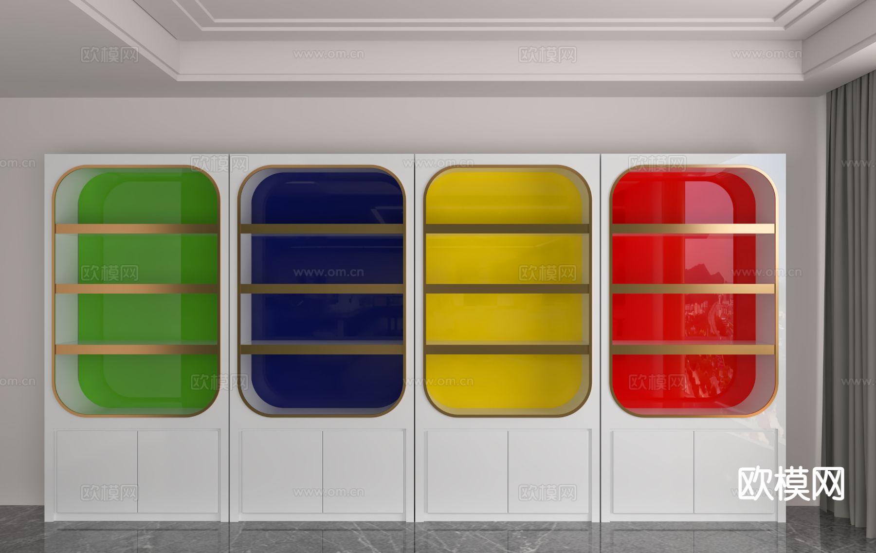 孟菲斯风装饰柜3d模型下载