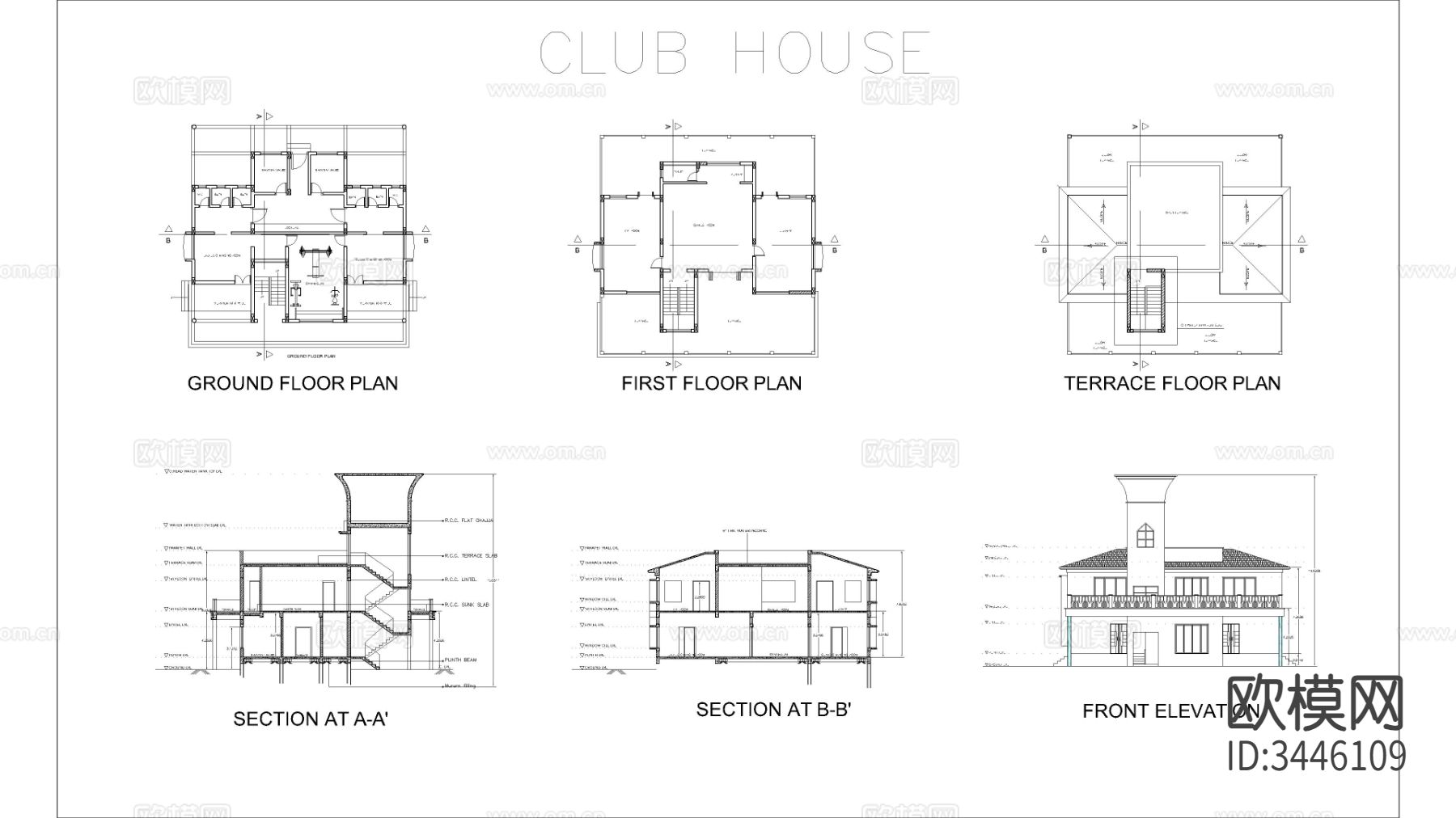 会所图纸cad施工图下载