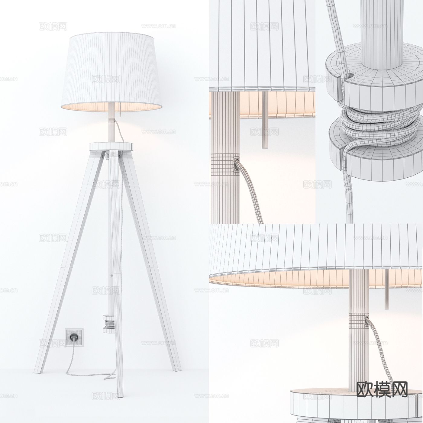 落地灯 室内灯 卧室灯3d模型下载（渲染图2）