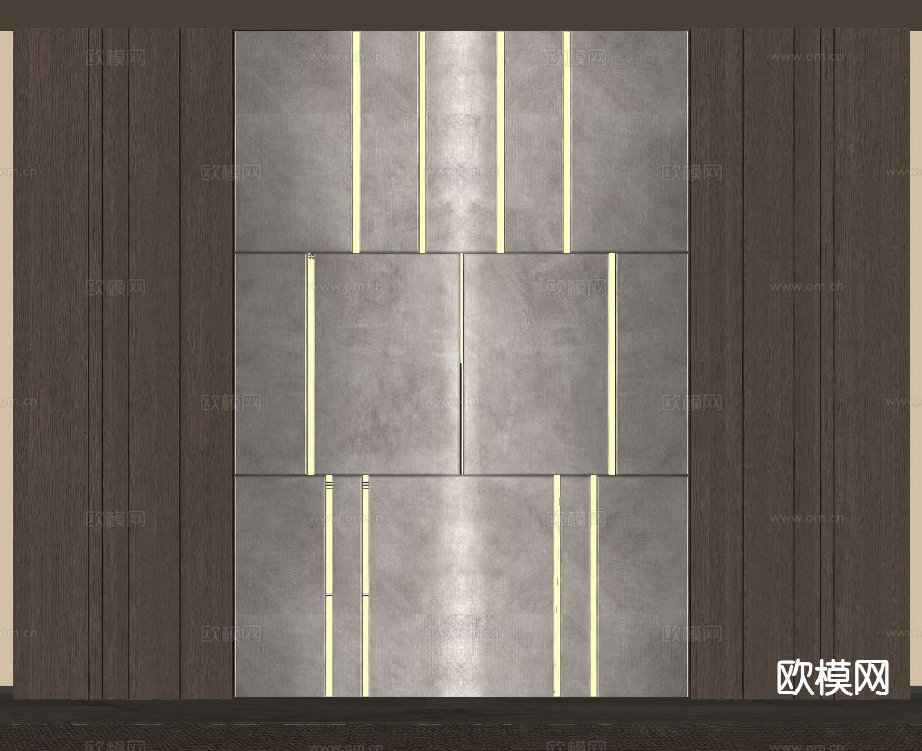 侘寂软包 背景墙su模型下载（渲染图1）
