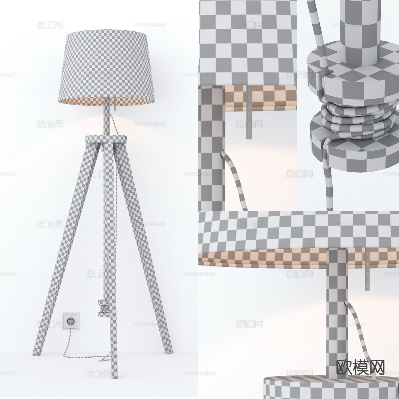 落地灯 室内灯 卧室灯3d模型下载（渲染图3）