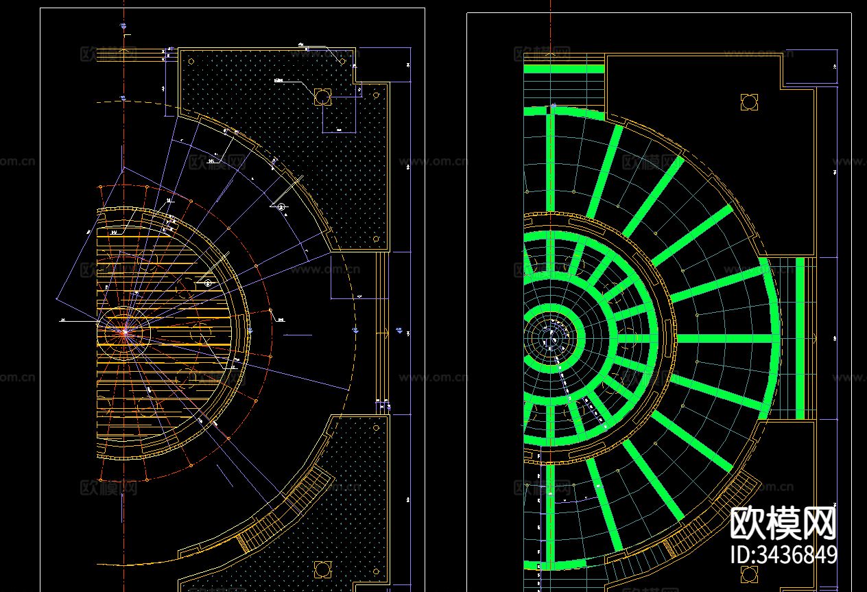 某大学广场建筑CAD施工图下载（渲染图2）