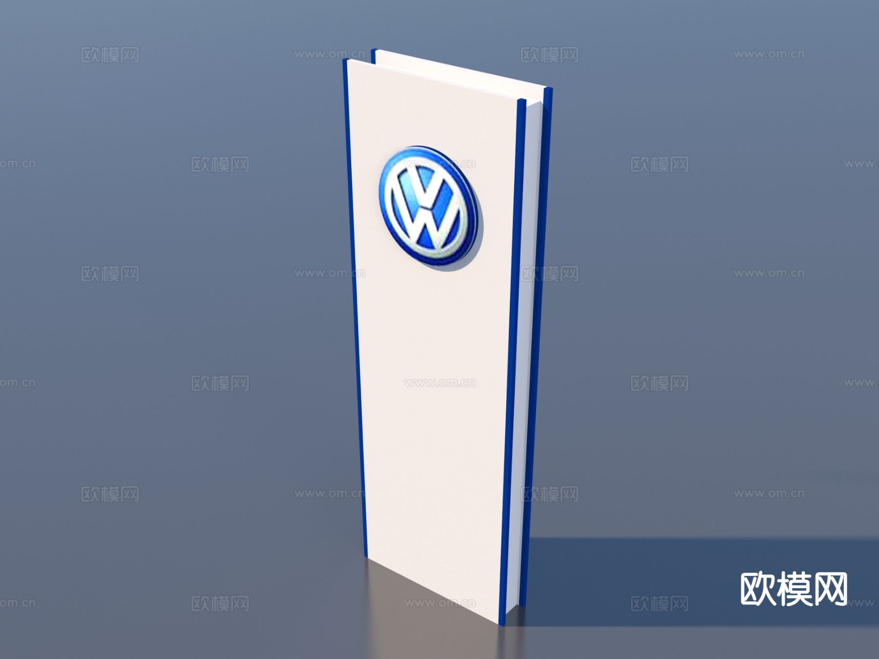 汽车4S店招牌 大众图腾logo 牌子标识3d模型下载（渲染图2）