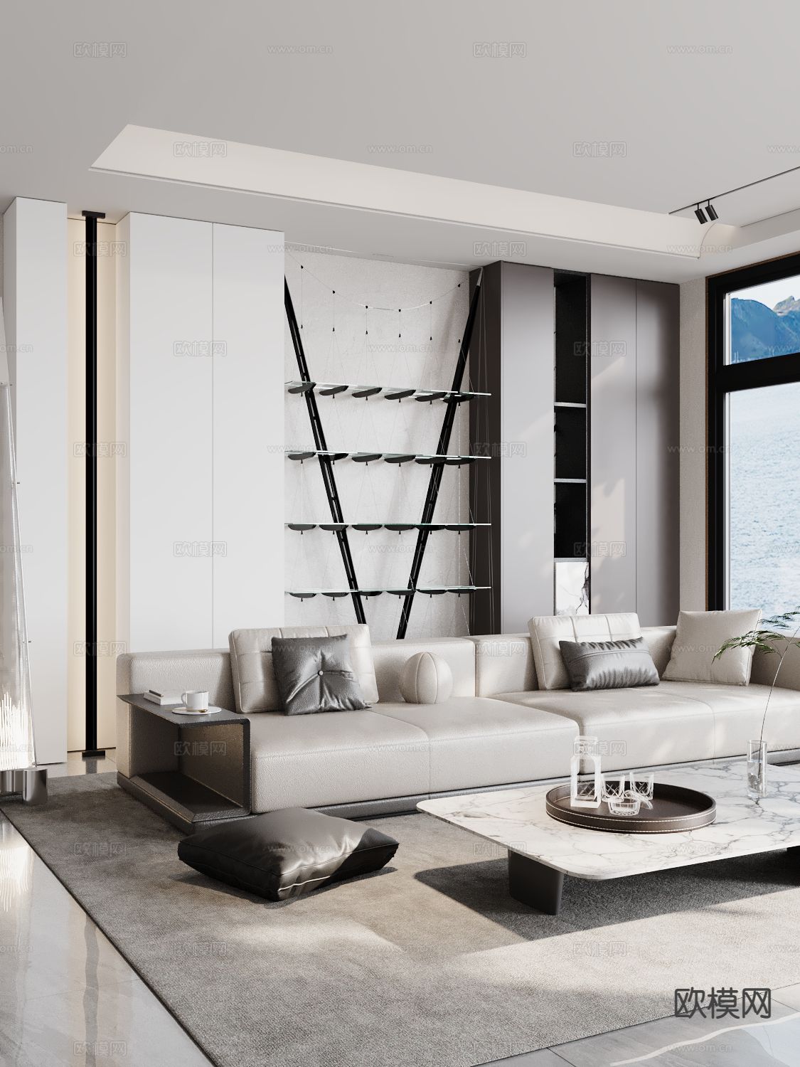 双人沙发 皮革沙发3d模型下载