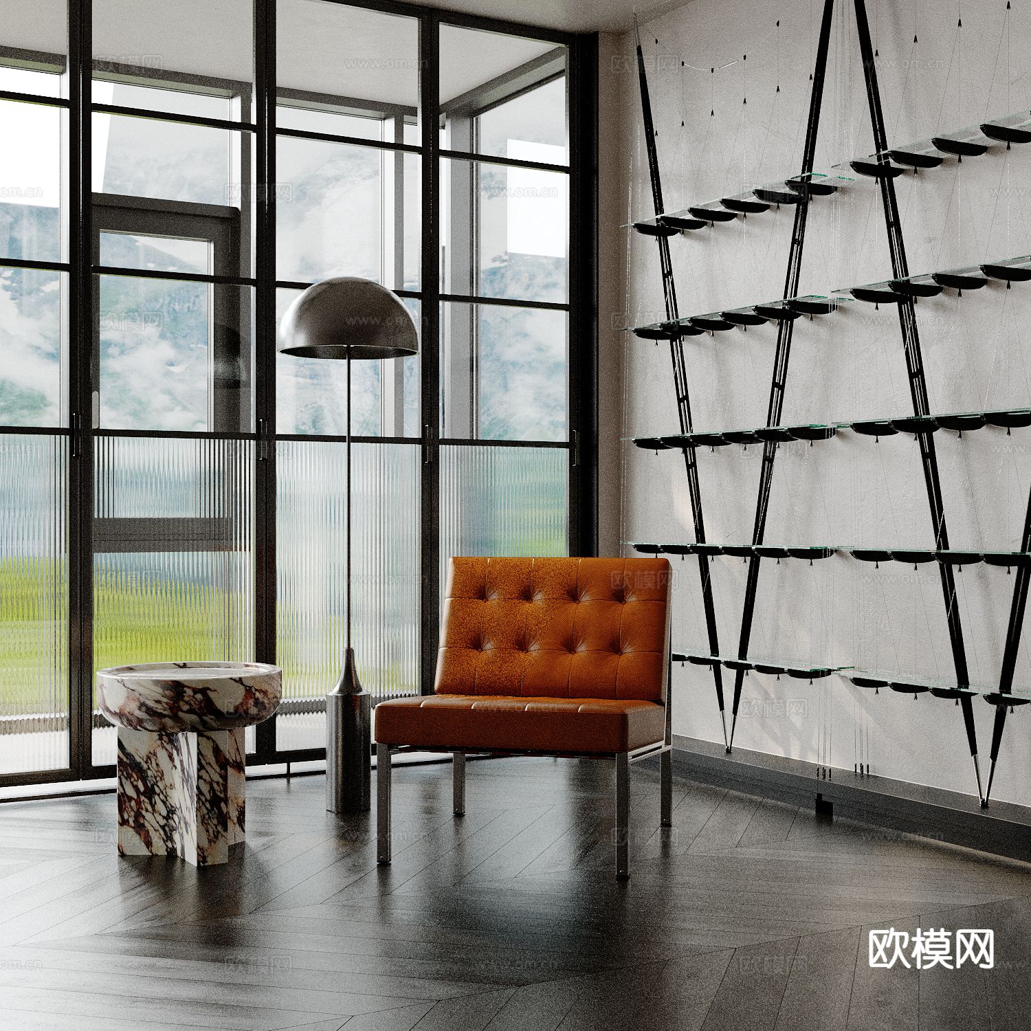 意式椅子 休闲椅3d模型下载