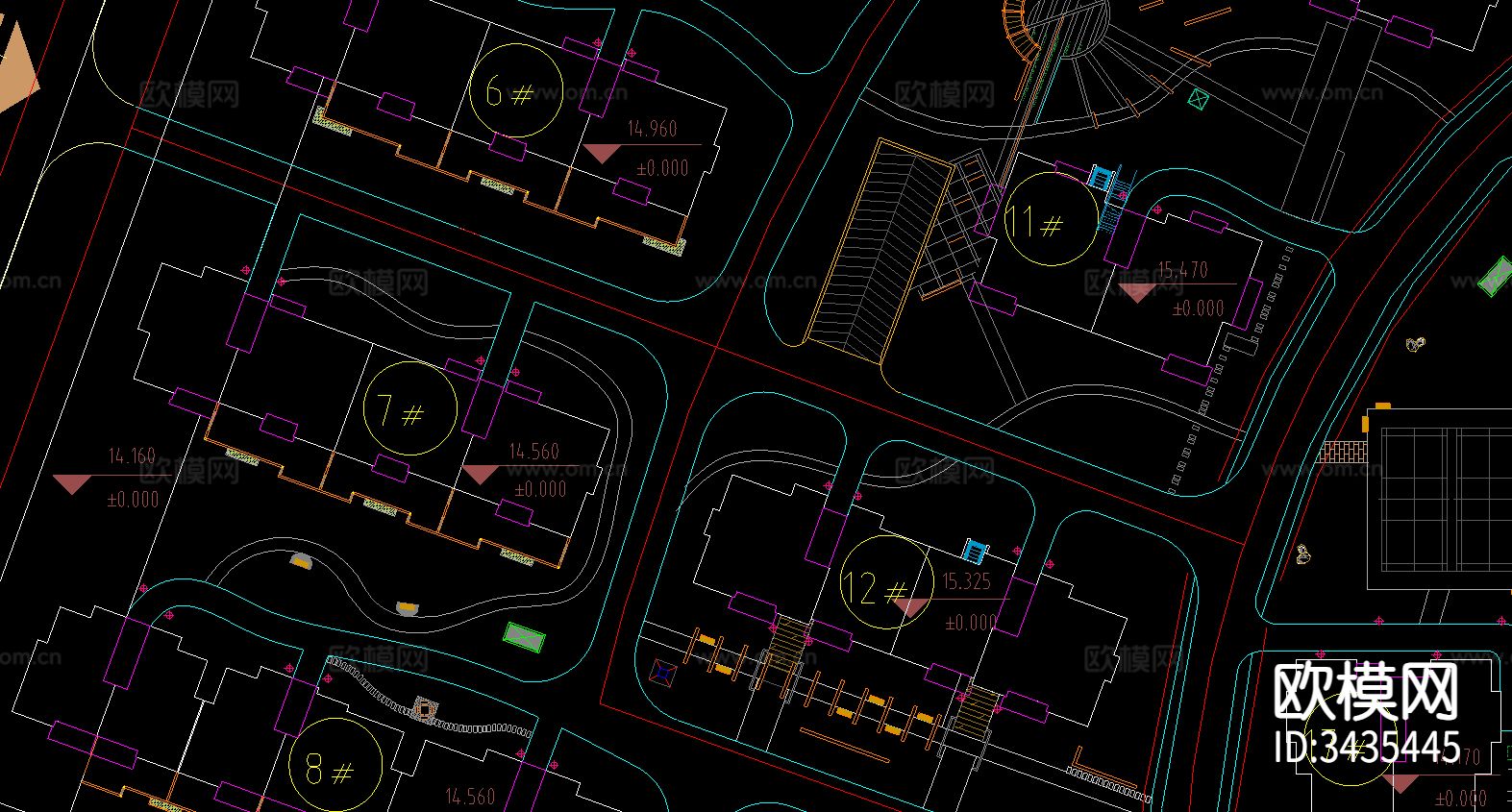 某小区CAD施工图下载（渲染图3）