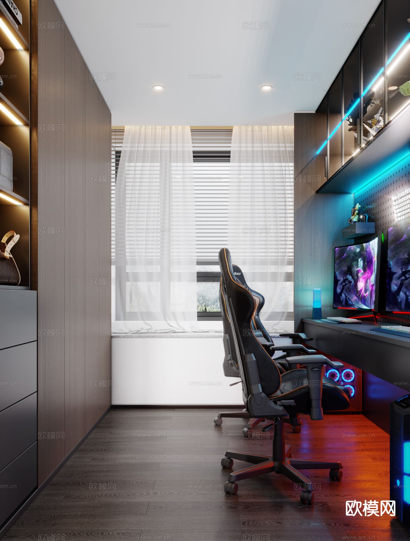 现代电竞房3d模型下载