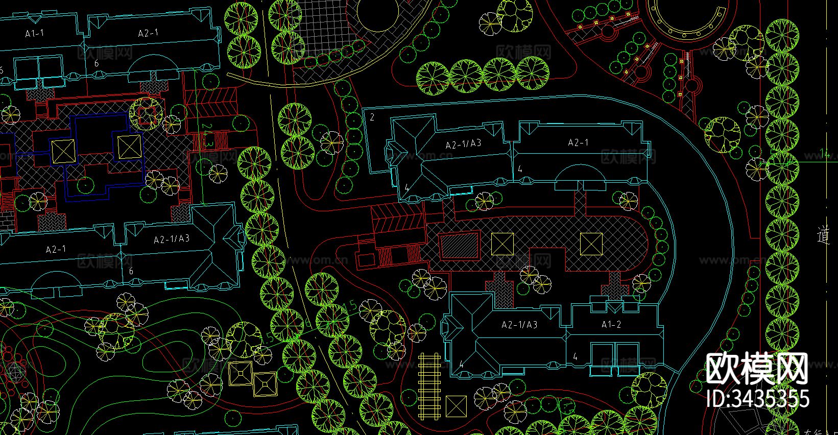 高档住宅CAD平面图下载（渲染图3）
