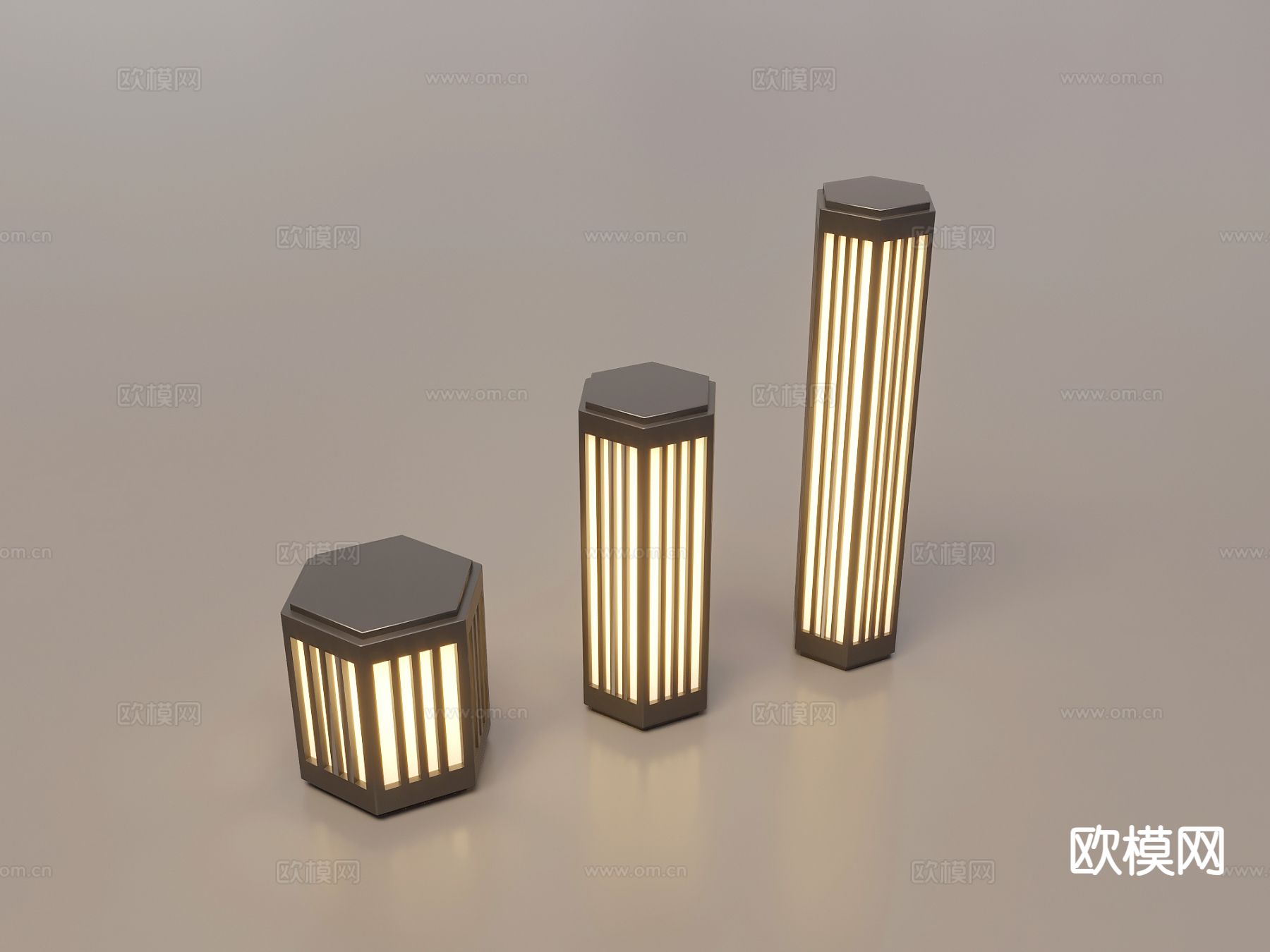 中式地灯 草坪灯 户外灯3d模型下载