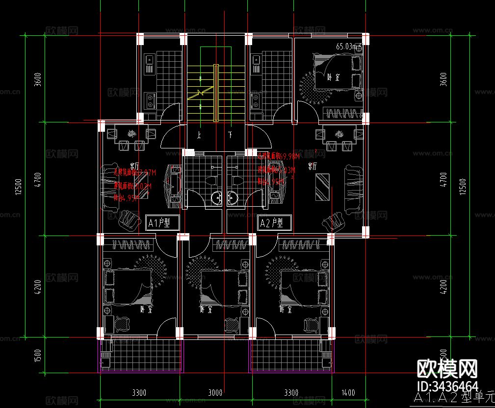 住宅新区CAD施工图下载（渲染图2）