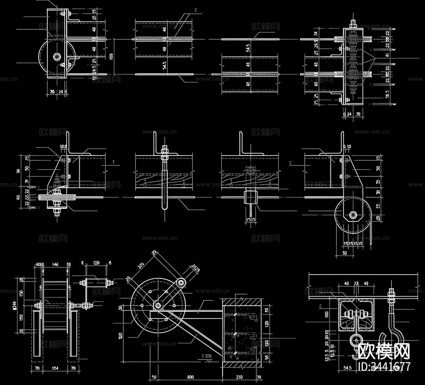 舞台挂幕 滑道节点大样图下载