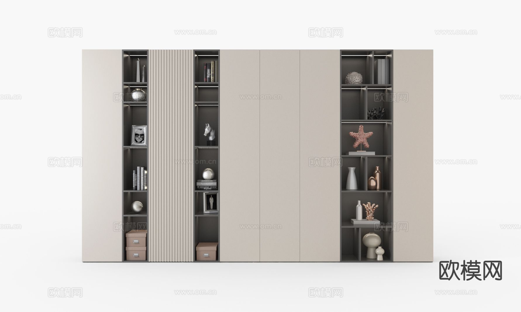 现代装饰柜 置物柜3d模型下载