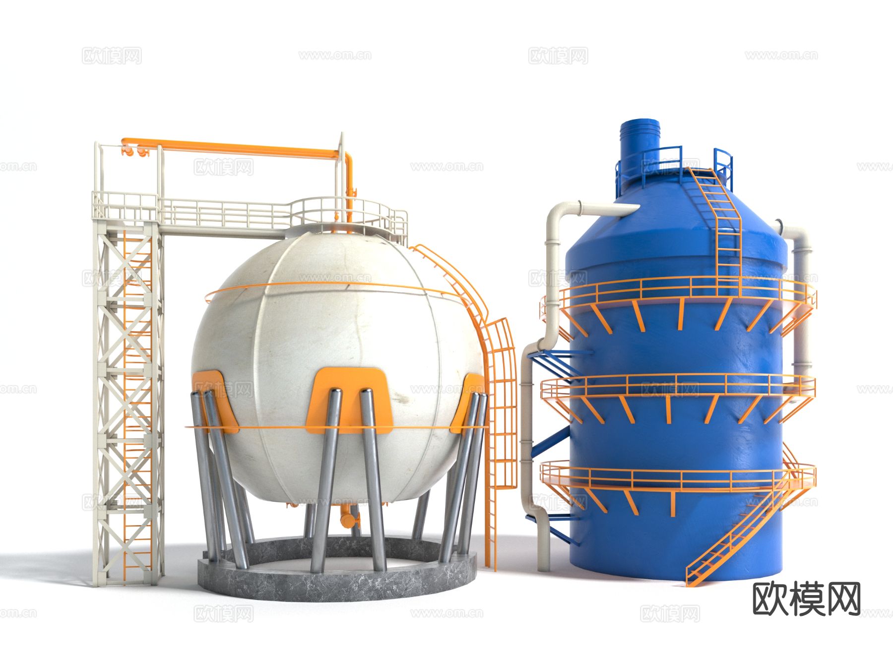 工业设备 烘干塔3d模型下载