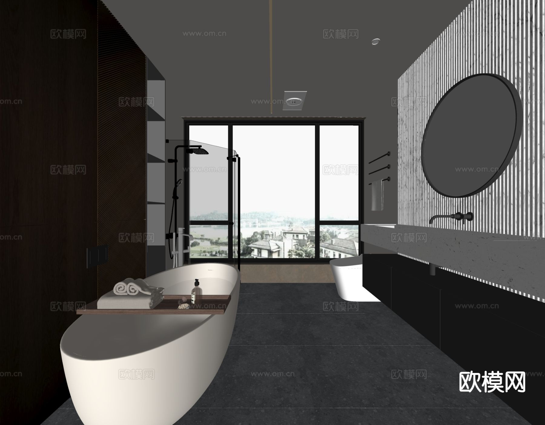 现代卫生间 浴室su模型下载（渲染图1）