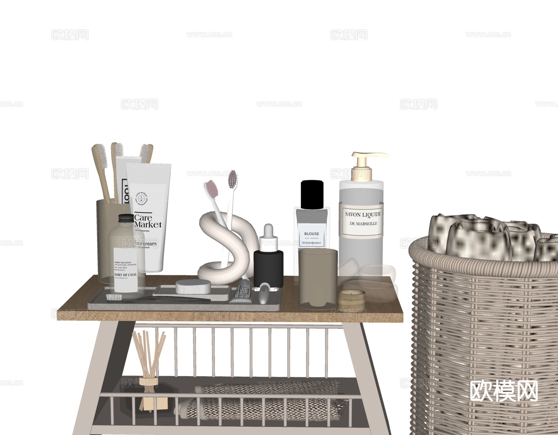 卫浴用具 洗漱用品su模型下载（渲染图1）