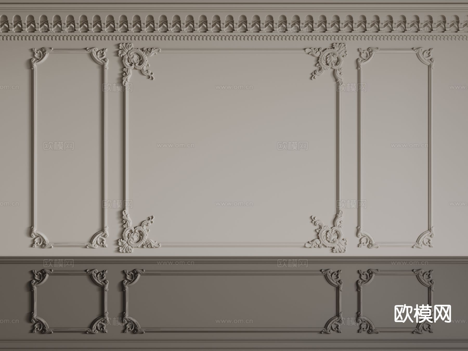 法式雕花线条3d模型下载