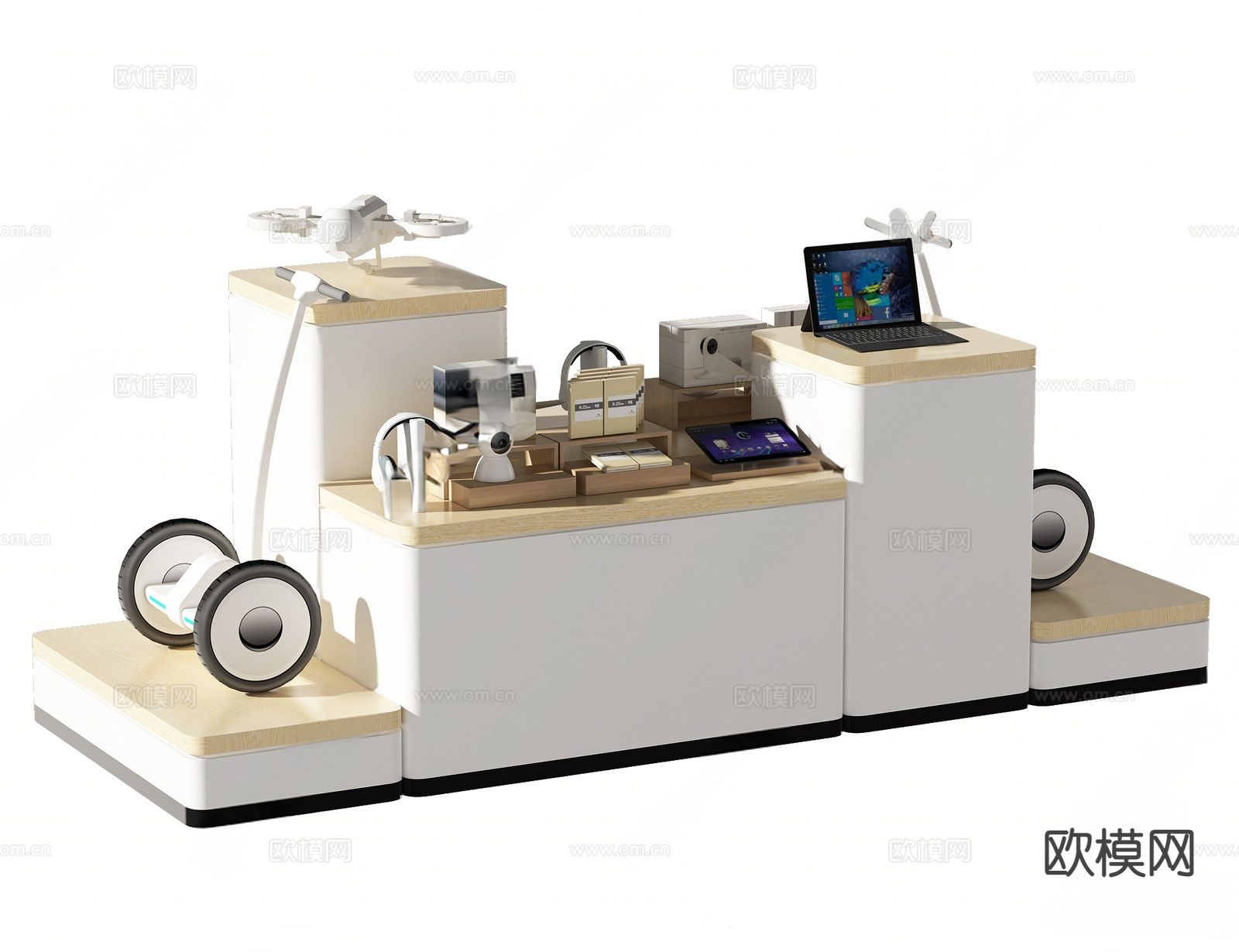 现代展示柜子 展具 展台3d模型下载