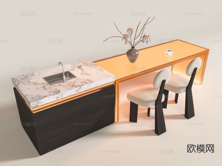 亚克力吧台 餐厅吧台3d模型下载